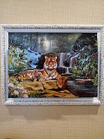 Готовая работа в технике Папертоль "Тигрица с тигренком"(образец), р.30*40, арт. РР0275, стоимость набора 1350,00руб